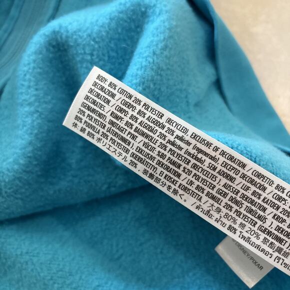 2024 Walt Disney World Figment Tinkerbell Blue Zip Up Hoodie Sweatshirt Size L - Picture 10 of 10